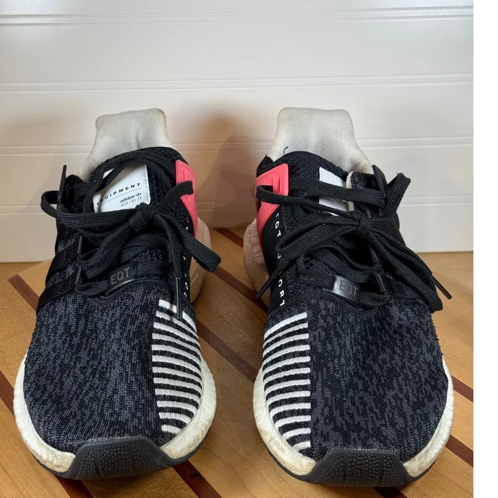 Adidas EQT Support 93/17 Mens Black Turbo Pink Boost Sneakers BB1234 Size 12